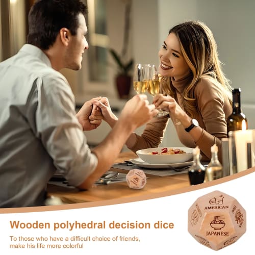 Roll The Dice Food Choice, Food Dice Decision Tool, Valentine's Day Gift, Anniversary Night Gift for Couples (12 Countries)