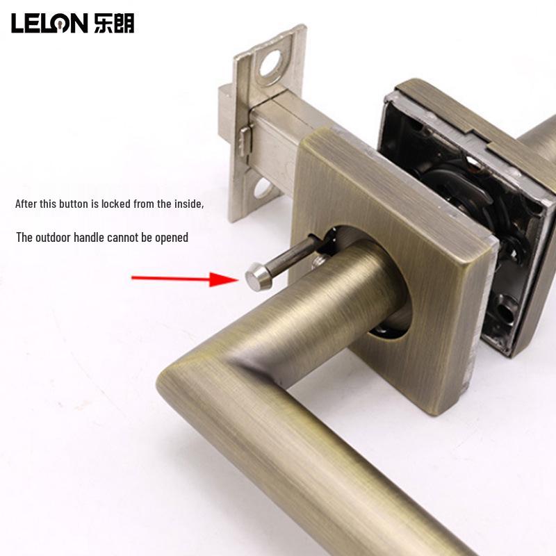 Cross 304 Stainless Steel American-Style Keyless Square Bathroom Door Lever Passage Lock