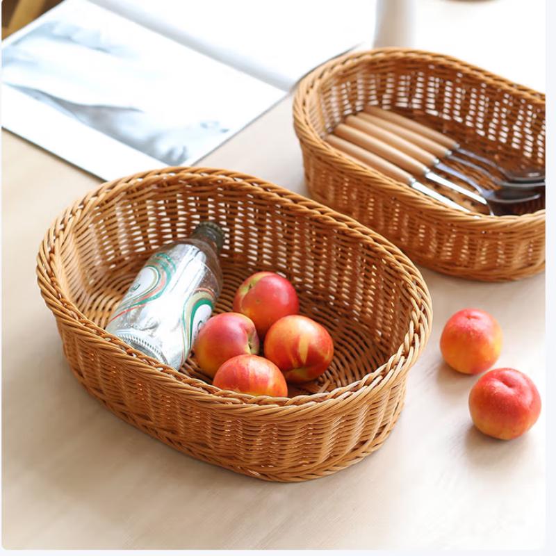 Hand-Woven Bamboo Storage & Fruit Basket