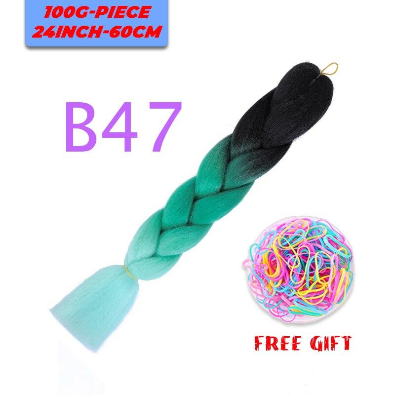 MERISIHAIR Single Ombre Color Synthetic Hair Extension Crochet Twist Jumbo Braiding Long Hair
