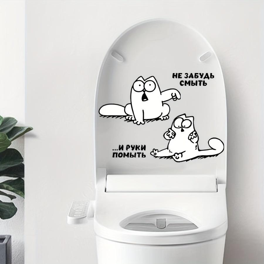 Simple Black and White Wall Sticker Toilet Bathroom Decoration Self-adhesive Waterproof PVC Toilet Sticker