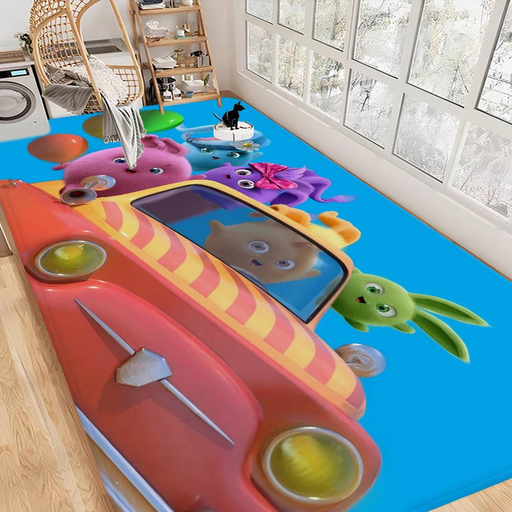 Sunny B-bunnies Floor Mat Non-Slip Laundry Room Mat Laundry Decor Balcony Child Living Room Bedside Mats