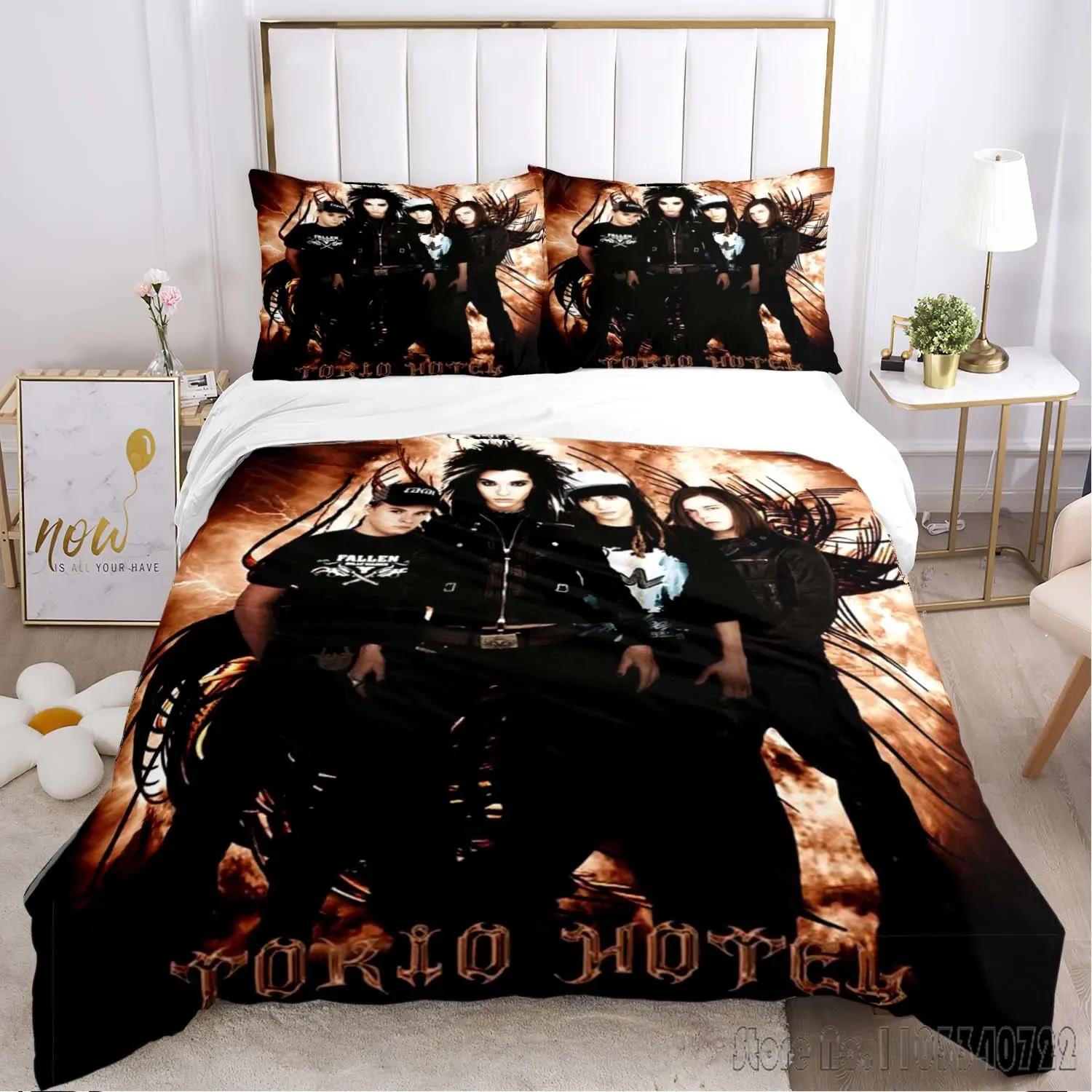 

Комплект постельного белья Tokio Hotel Односпальный Полуторный Комплект Пододеяльника HD Чехол для Одеяла для Детских Комплектов Постельного Белья Постельные Принадлежности Декор Спальни AU Double 180x210cm