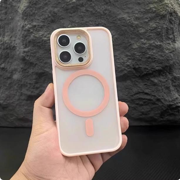 Apple 17 Pro Max Metal Diamond Lens Case: Skin-Feel, Magnetic, Anti-Fall, Frosted Design for iPhone 16/15 17 Pro Max