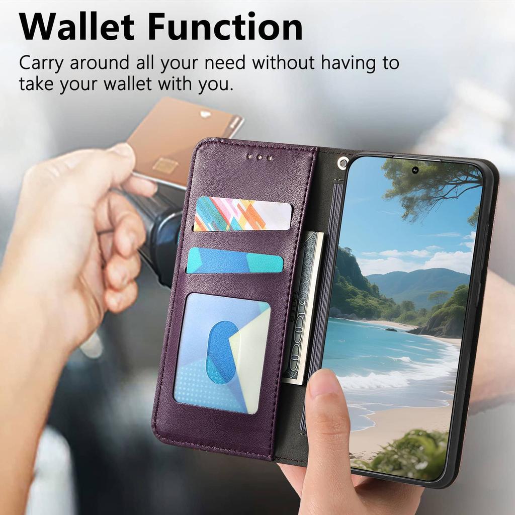Flip Wallet Case for Samsung Galaxy A57 A56 A54 A53 A52 A51 A71 A50 A30S, Magnetic Folio Cover Card Holder Kickstand TPU Case