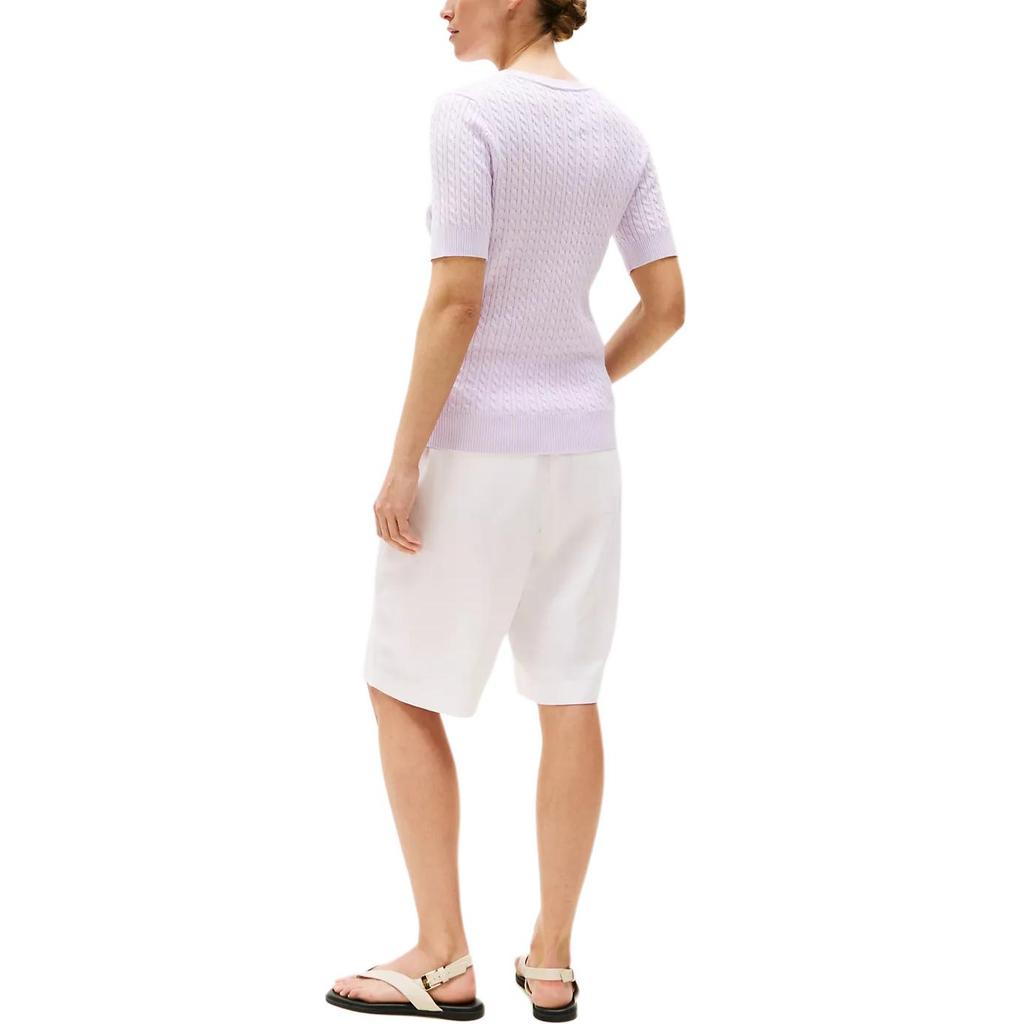 Tommy Hilfiger Slim Fit Casual Comfortable Soft Short Sleeve Sweater Women sweater 76J5411-W0F