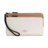 Double Zip Wallet 20 Multifunctional Pebble Leather Wristlet Clutch Small Women Wallet Milk-Tea White C7368-IMCAH