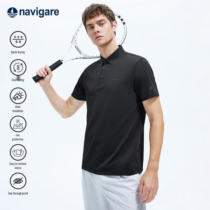 Navigare Men s Cool-Dry Anti-Stain UV Protection Short Sleeve Polo Shirt 2XL