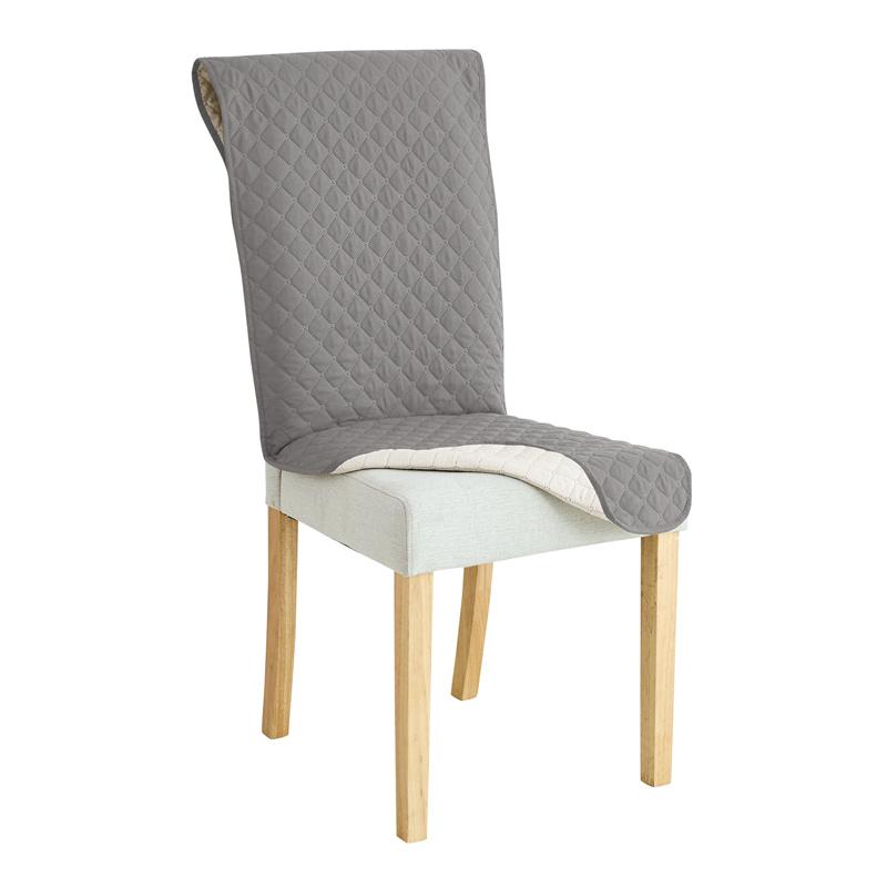 1PC Quilted Chair Cover Anti-slip Long Chairs Pad Seat Cushions with Elastic Strap Universal Banquet Hotel Chair Dust Covers
