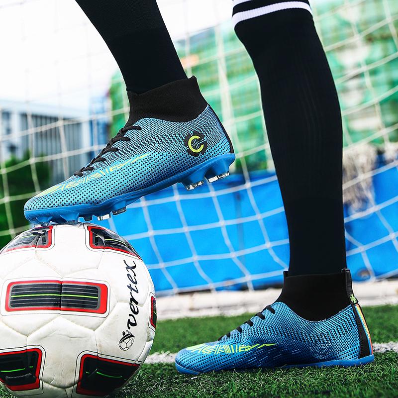 Men Football Boots Cleats Professional Kids TF/FG Indoor Society Ultralight Sneaker Soccer Shoes Resistant Casual Football Shoes