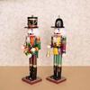 Colorful Wooden Nutcracker Soldier King Figurine Christmas Decor for Shelves