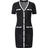 Luxury High-End V-Neck Knitted Button Short Sleeve Dress Women Dresses M22L1319999