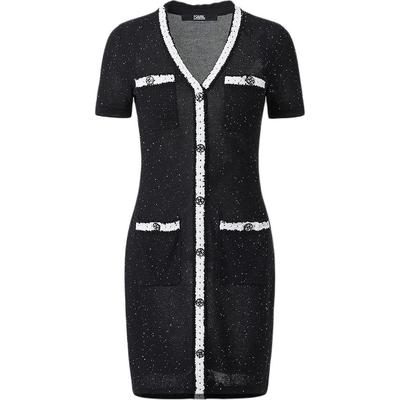 Luxury High-End V-Neck Knitted Button Short Sleeve Dress Women Dresses M22L1319999
