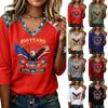 Top Casual de Moda para Mujer con Estampado del Día de la Independencia