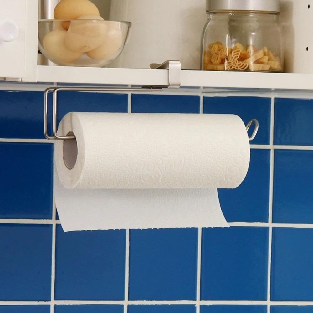 Quality Stainless Steel Kitchen Paper Towel Holder Punch Free Cabinet Storage Toilet Roll Holder Metal Cabinet Hanger Kitchen
