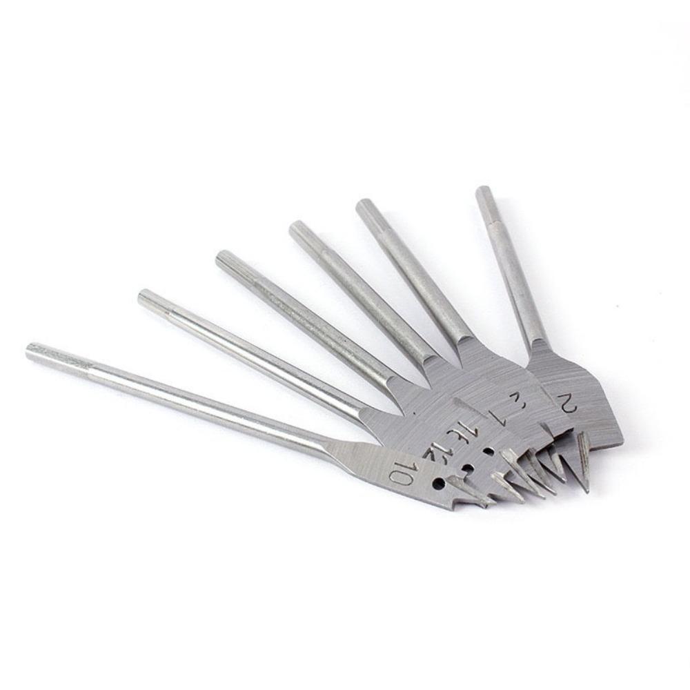 6Pcs/Set NEW Carbon Steel Woodworking Flat Drill 10-25mm Woodworking Hexagonal Shank Multifunctional Flat Wood Plate Opener