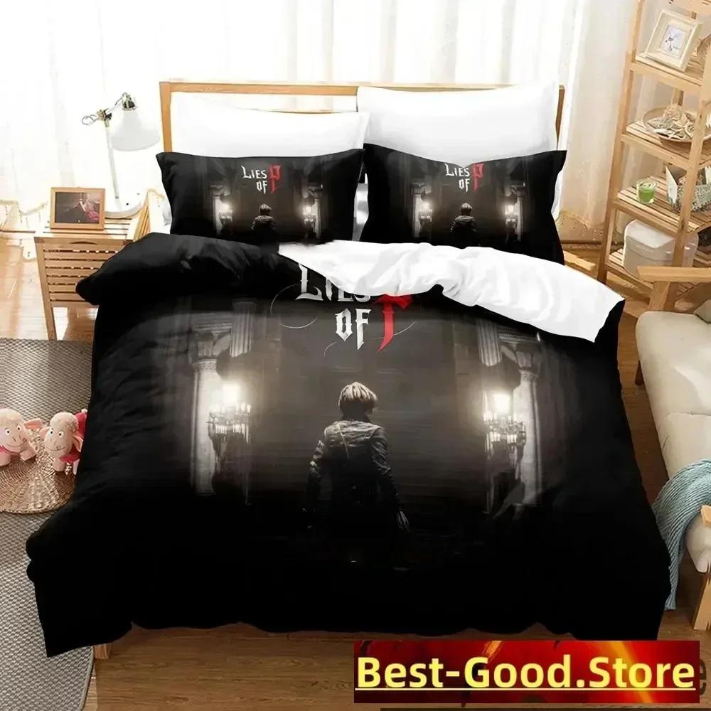 

3D Print Game Lies Of P Bedding Set Duvet Cover Sheet Printed Bed Set Pillowcase Bed Full Queen King Size Comforter Bedroom 135x200cm