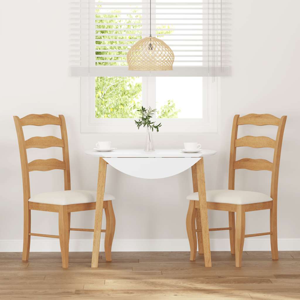 Dining Chairs with Cushions 2 pcs Natural Solid Rubberwood