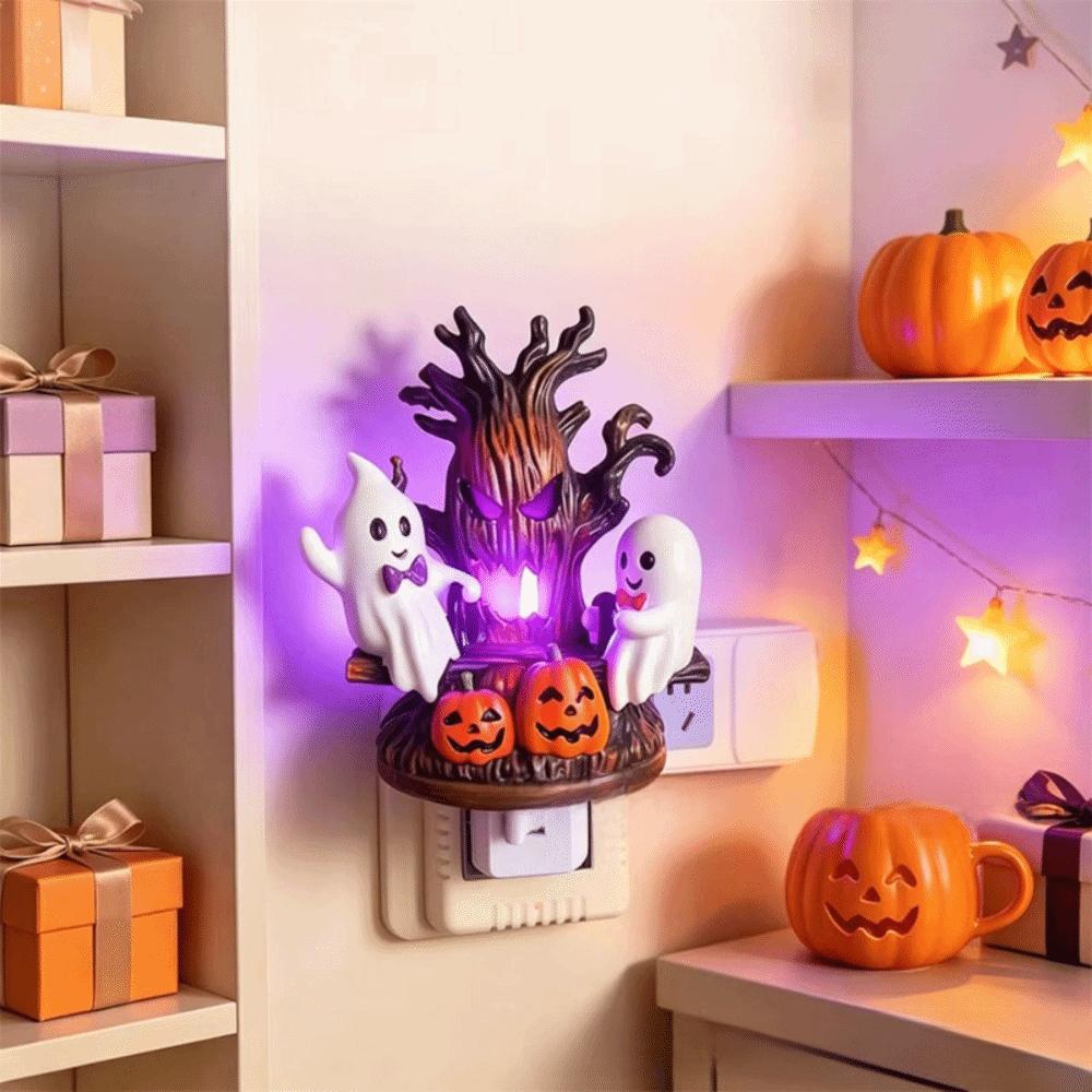 Resin Animated Seesaw Ghosts Night Light Cartoon Halloween Ambient Light Entryway
