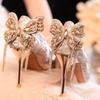 High-heeled Women's New Crystal Engagement Shoes for Brides
