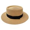 Flat Brim Straw Woven Hat Wide Brim Women's Sun Hat Fashion Sunscreen Bucket Hat  Hiking