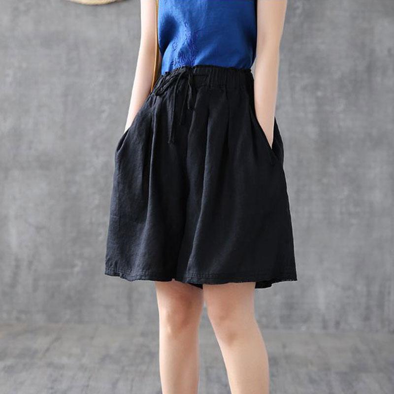 

High Waist Wide Leg Pants for female Loose Fitting All-match and Simple Loose Monochromatic Summer Clothes Trend XS чорний