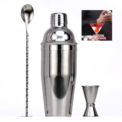 Stainless Steel Shaker 3-Piece Set, Bar Spoon Ounce Cup Cocktail Shaker Shaker Shaker