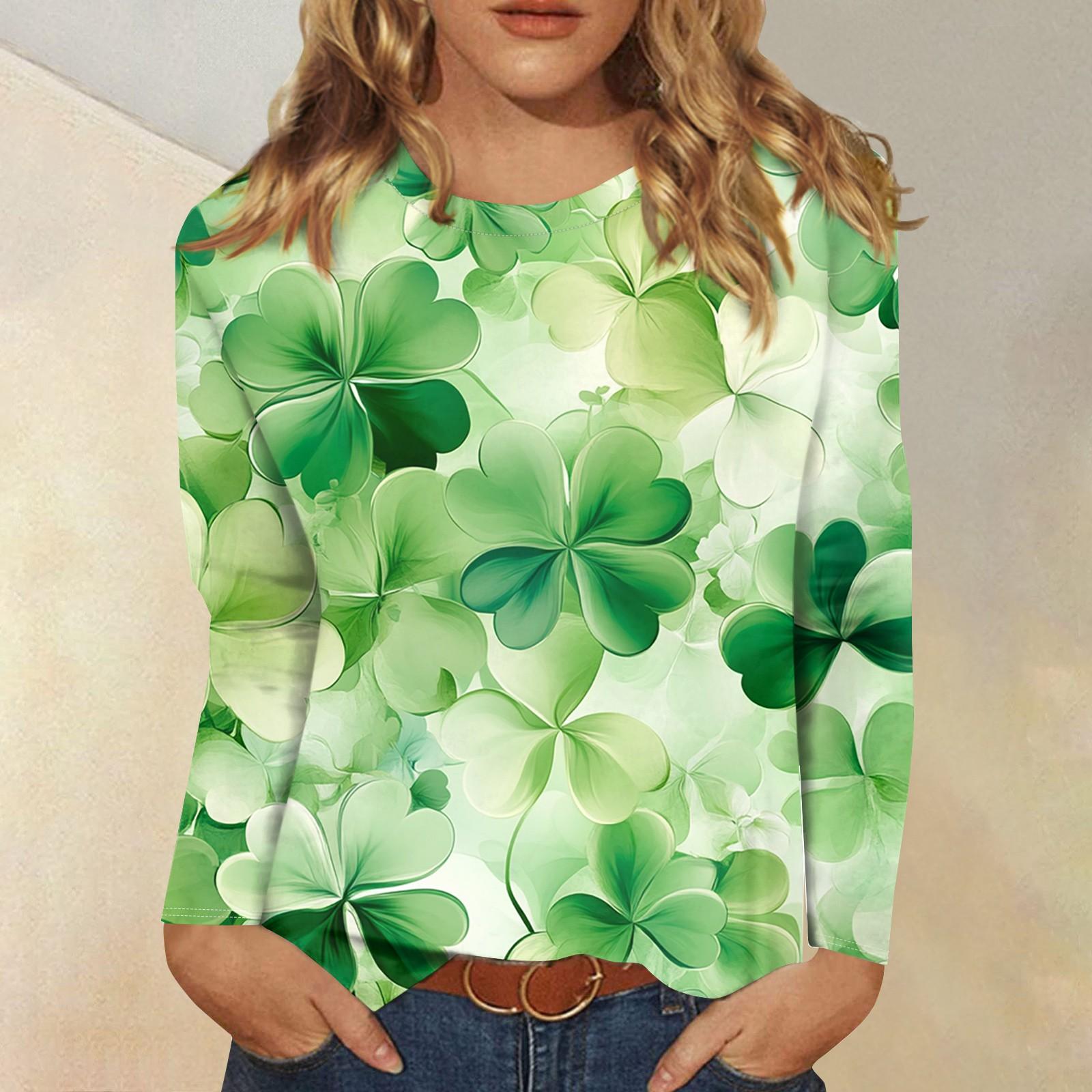 

Жіночі сорочки з довгим рукавом. Милі футболки з принтом. Блузки. Повсякденні футболки великих розмірів. Базові топи. Пуловер, Різдво. XXL зелений