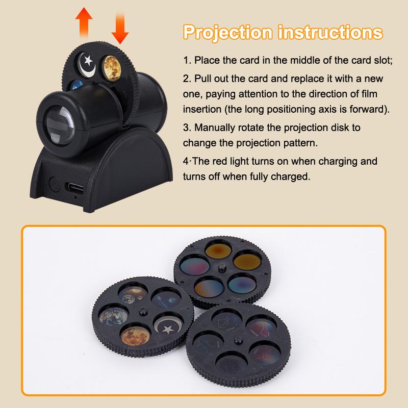 1 Set Planet Projector Led Night Light Usb Moon Projection Lamp Earth Moon Projection Background Atmosphere Wall Lamps