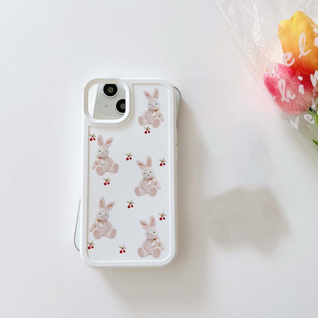 Kirsche Hase Cartoon Hülle für Iphone 11 12 Pro Max X Xr Xsmax 13 Promax Silikon Weicher stoßfester Handyschutz Hasenhülle