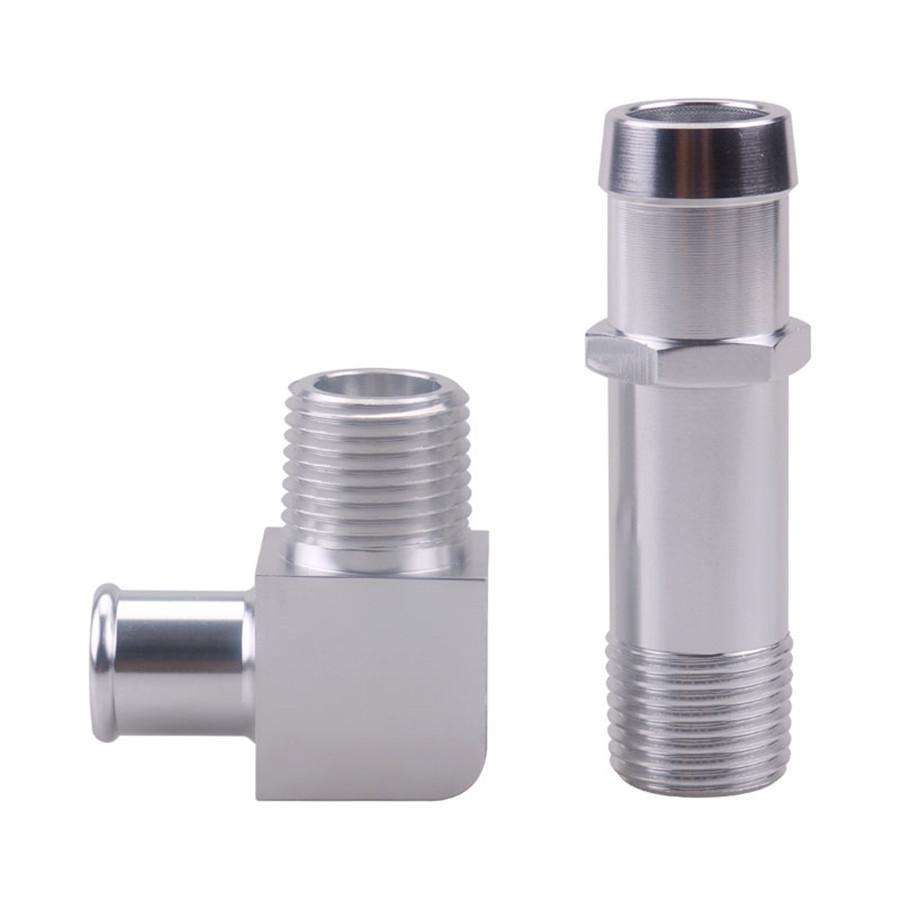 2PCS Heater Hose Aluminum Fitting 3/4 "Water Pump 5/8" 90 deg. Intake  For Chevy V8 Engines