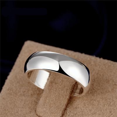 Unisex Rings 925 Silver Smooth Ring Classic Fashion Jewelry For Male Female Gift