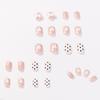 Naked milk tea polka dot bow wearing nail art finished fake nail nail nail patch nail patch removable nail piece