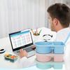 5lots Reusable Silicones Food Storage Container 2 Separated Section Sealing for Fruits Nut Camping Essential