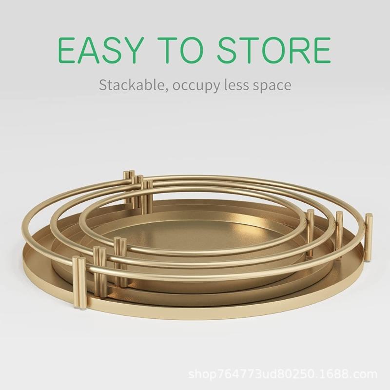 Sturdy Metal Tiered Display Stand Set Decorative Cakes Platters Set 3 Layer for Cakes Dessert Fruits Home Kitchens Use