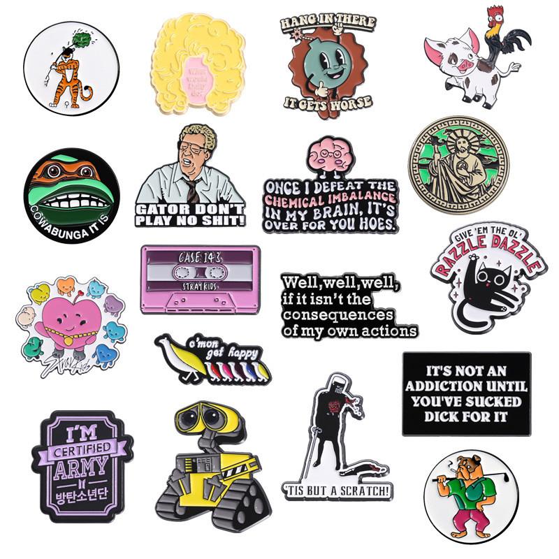 Eyecatching Cartoon Character Brooch Set With Vibrant Colors For Stylish Accessories