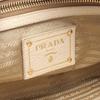 Used PRADA LOGO JACQUARD Logo Jacquard Tote Bag Canvas Leather Khaki Beige Used Women