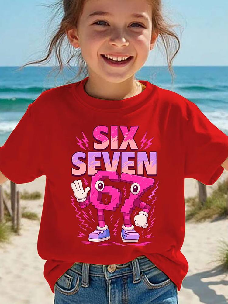 Kids 67 Themed Colorful Print TShirt Soft Cotton Fabric Breathable and Comfortable Ideal for Toddlers and Childrendf0233
