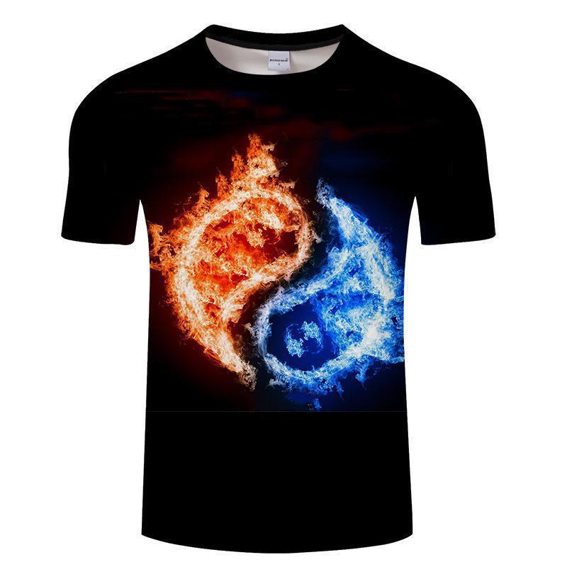 Tričko s 3D digitálním potiskem s kulatým výstřihem, krátkým rukávem, vzorem draka Muži Ženy Neformální Páry Punková trička