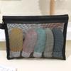 Black Mesh Makeup Bags for Women Girls Simple Cosmetic Bag Organizer Travel Portable Wash Lipstick Toiletry Sanitary Storage Bag