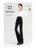 2025 New Women's High-Waisted Micro-Flared Black Pants - Slimming, Comfortable Casual Wear for Spring and Autumn.