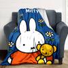 Miffy Print Flannel Blanket High Quality Warm Comfortable Cover for All Seasons Perfect for Gifts Home Decor