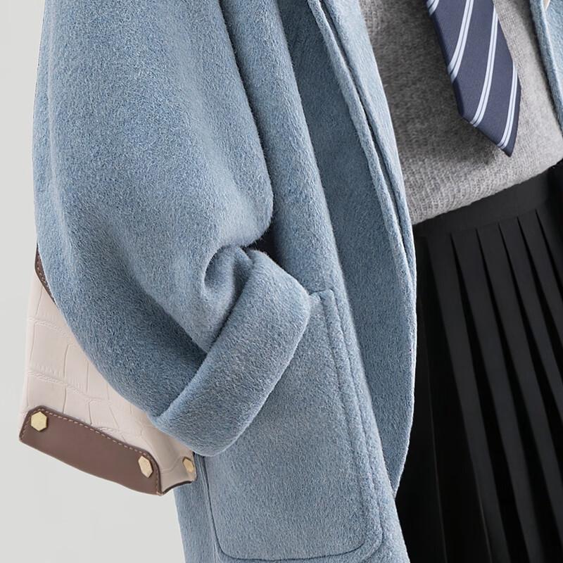 Women's 100% Wool Hooded Dropped Shoulder Coat