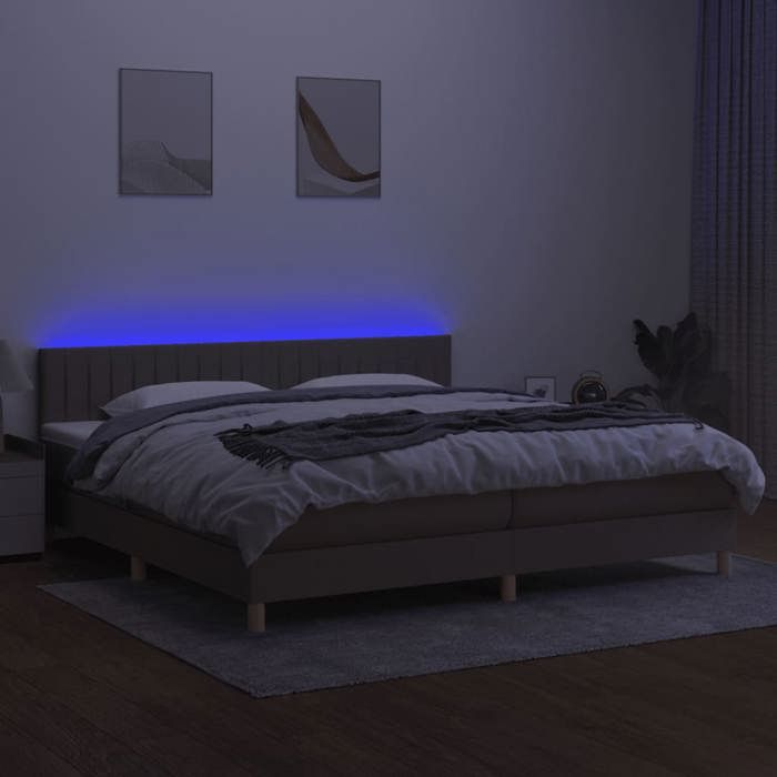 Maison Exclusive - Sommier à lattes de lit et matelas et LED Taupe 200x200cm Tissu