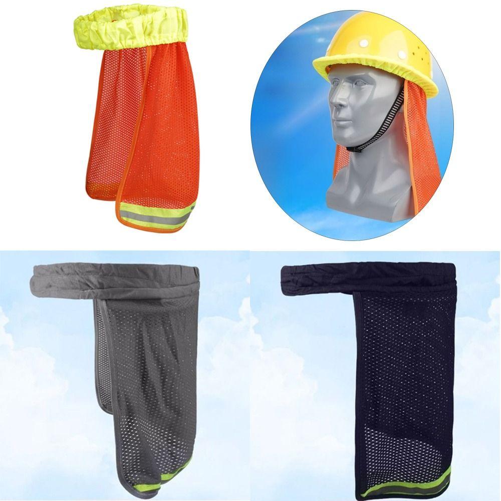 Breathable Hard Hat Sun Shade With Reflective Stripe Construction Hard Hat Cover  Work Accessory