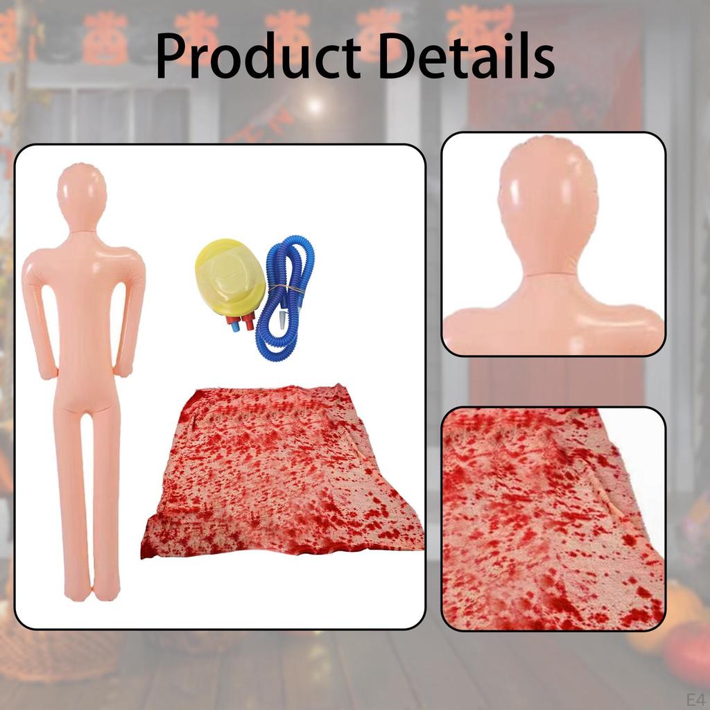 Halloween Dead Body Props Decoration Inflatable Mannequin Decor Creepy Lying Corpse