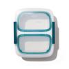OXO Prep Go Container with Microwave 2 Cups Dips and Dippables & 0.4L Divider, Safe, White, -