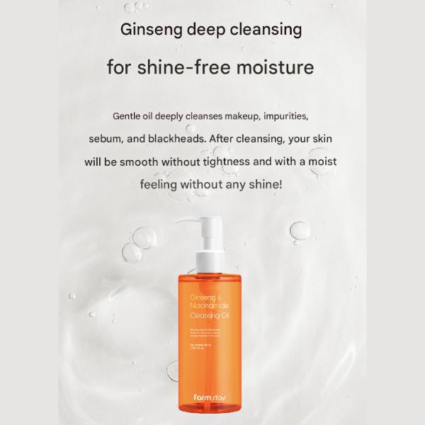 FarmStay Ginseng & Niacinamide Cleansing Oil (300ml / 10.14 Fl.oz.),  Deep Cleansing Foam (180ml / 6.08 Fl.oz.) (7 Options)