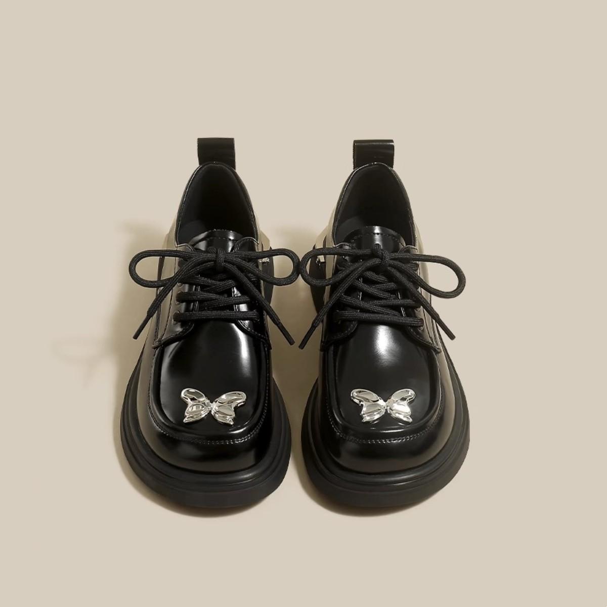 

Новые женские туфли Мэри Джейн с круглым носком, симпатичные, светлого цвета, с внутренним слоем в стиле ретро, с простой толстой подошвой, женские туфли на шнуровке 40 чёрный