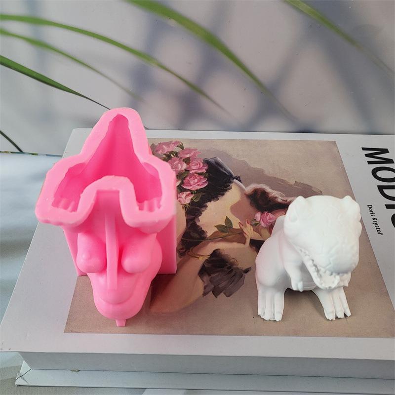 1 Piece Dinosaur Candle Mold Diy Plaster Desktop Ornament Dinosaur Silicone Mold Accessories